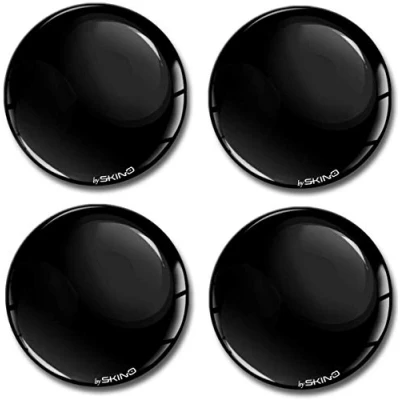 Image of SkinoEu® 4 x 56mm DOMED 3D WHEEL RIMS CENTER STICKERS FOR CENTRE HUB TRIM CAPS BLACK GLOSS AUTO MOTO CAR LOGO BADGE A 756