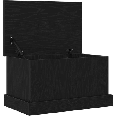 Image of vidaXL Storage Box Black Oak 50x30x28 cm Engineered Wood