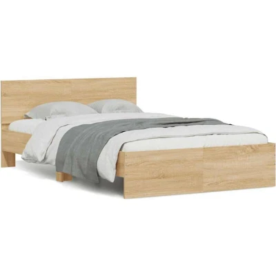 Image of Bed Frame with Headboard and led Sonoma Oak 120x200 cm Vidaxl