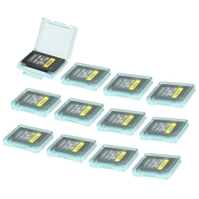 Image of KIWIFOTOS Cfexpress Type A Card Case CFA Memory Storage Holder 12 Pack Plastic Box, Water Resistant Anti Shock Dust Protector with Labels