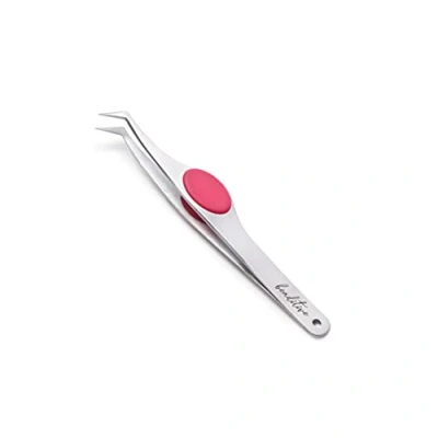 Image of Beaditive High Precision Angled Tip Tweezers with Cushion Grip 4.7&quot; Craft for Sewing, Beading &amp; DIY Crafts Non Serrated Jewelry Fine Tips Stainless Steel