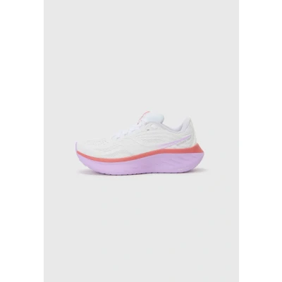 Image of Saucony Ride 18 Women&#039;s Running Shoes, White/Coral 6.5 UK