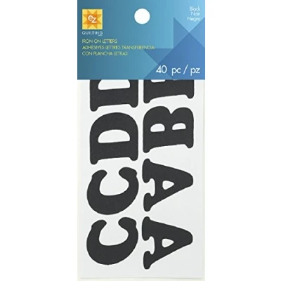 Image of Simplicity Iron On Letters, Black, 3.3 cm