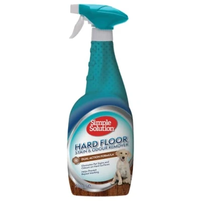 Image of Simple Solution Hard Floor Pet Stain and Odour Remover, Dual Action Cleaner for Sealed Hardwood Floors 4 x 750ml