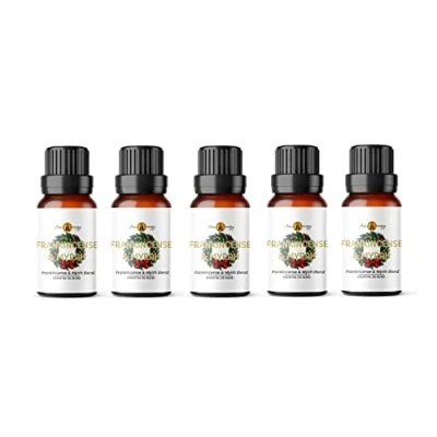 Image of Aroma Energy Frankincense &amp; Myrrh Essential Oil Blend 50ml (5 x 10ml Bottles) 100% Pure Natural