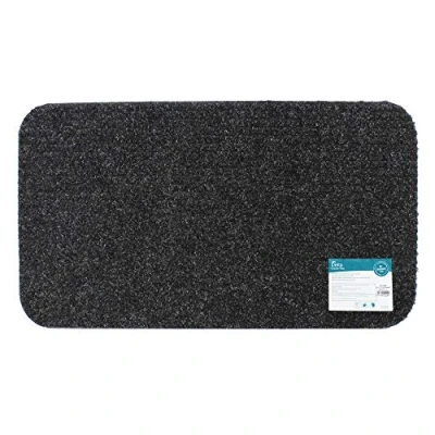 Image of JVL Delta Ribbed Lightweight Indoor Entrance Door Mat, Charcoal, 40 x 70 cm