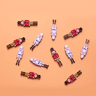 Image of St Helens Home &amp; Garden Pack of 12 Wooden Nutcracker Stickers Perfect for card making, arts and crafts gift bags (Red Orange)