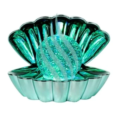 Image of Dnaaz Mint.Metallic Colour Ch&#039;ging Clam wt Glitter Pearl Sea Shell LED Changing Lamp