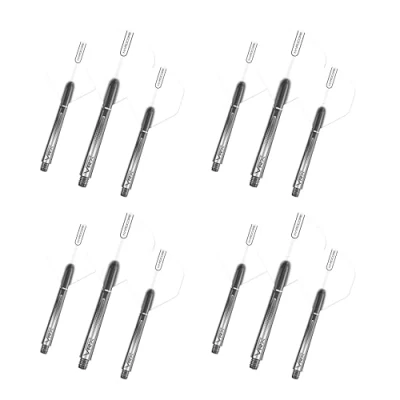 Image of RED DRAGON Dart Flights and Shafts (Stems) Combo Set White Hardcore VRX Black