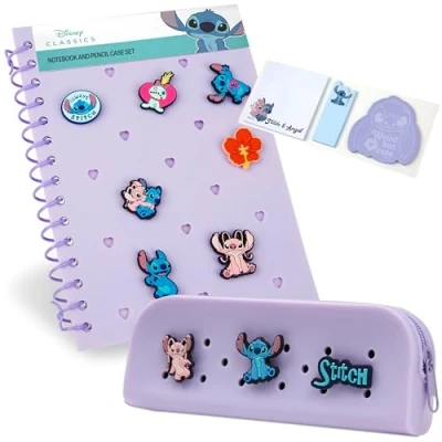Image of Disney Stitch A5 Diary and Stationery Set with Customisable Character Pins