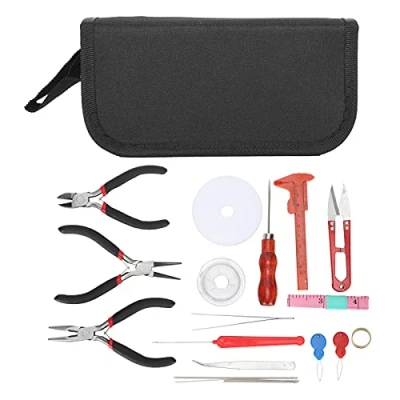 Image of 22pcs Jewelry Making Tool kit Repair Crafting and Fixing Include Pliers Cutter Scissors Ruler Needle Wire Jewellery Tools