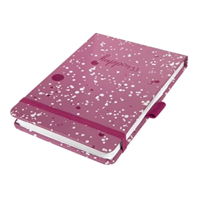 Image of SIGEL JN338 Jolie Notepad, Pink Happiness, dotted (dot grid), 11 x 15,8 cm, hardcover, 158 pages, violet