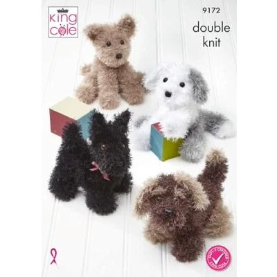Image of King Cole Toy Knitting Pattern Double Knit Dogs (9172)