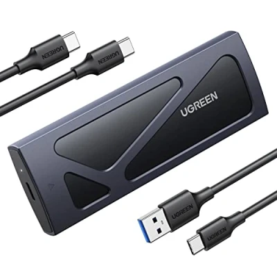 Image of UGREEN M.2 NVMe SSD Enclosure, Tool Free 10Gbps to USB Adapter with 3.2 Gen2, Aluminum M2 Enclosure Supports M and B&amp;M Keys Size in 2230/2242 /2260/2280 SSDs (Black)