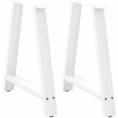 Image of vidaXL Dining Table Legs A Shaped 2 pcs White 80x(72 73) cm Steel