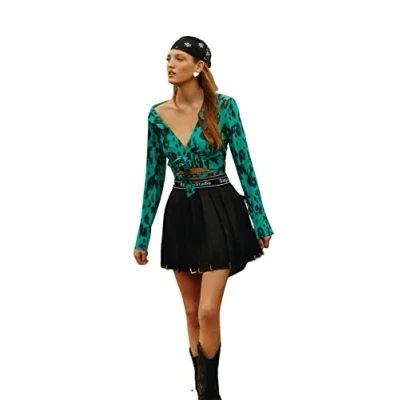 Image of Trendyol Women Mini A line Skater Weaving Skirt Black