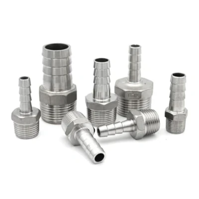 Image of SS304 Hose Barb Connector 6 8 10 12 13 15 16 19 20 25 32 38mm with Bspt Male Thread 1/8&quot; 1/4&quot; 3/8&quot; 1/2&quot; 3/4&quot; 1&quot; Pipe Fittings(38mm,1/8&quot;)