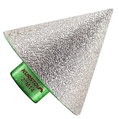 Image of KURSTOL Diamond Cone Tile Bit Countersink Drill 50mmXM14 Thread Angle Grinder,Diamond Beveling Chamfer for Shaping Enlarging Cleanig Existing Holes of Granite Marble Porcelain Tiles