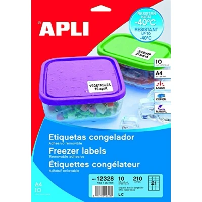Image of APLI 12328 White Labels Special Freezer 63.5 x 38.1 mm 10 Sheets