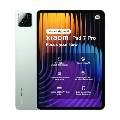 Image of Xiaomi Pad 7 Pro, 11.2 Inch Tablet, 12+512GB, Green, 8850mAh battery, 67W HyperCharge, HyperAI,2 year warranty(No power adapter included)