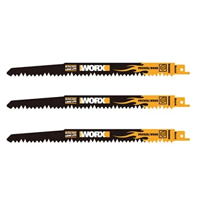 Image of WORX Heavy Duty Professional Universal Reciprocating Saw Wood Cutting Pruning Blades Compatible with Bosch, DeWalt, Makita and Many Others