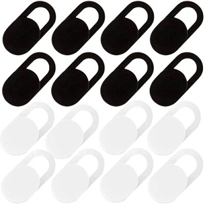 Image of Osuter Webcam Cover, 20 Pack Camera Cover Ultra Thin Web Slide,Web for Smartphone Laptop Desktop Tablet Privacy (black and white)
