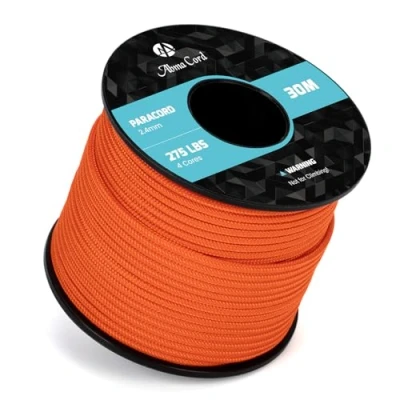 Image of Abma Cord 2.4mm Paracord 275 30m Nylon Rope 4 Strands Tactical Parachute Max. 125kg (275lbs) Orange