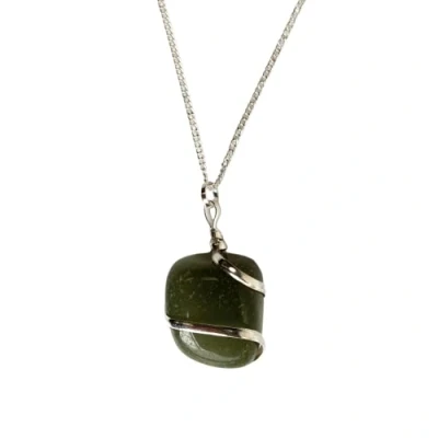Image of VIE Tumbled Stone Wire Wrap Pendant, 2 3cm (Green Aventurine)