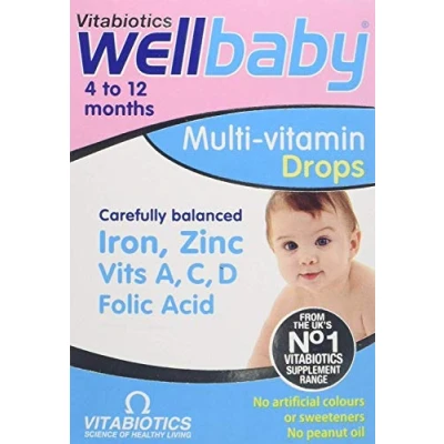 Image of (2 Pack) Vitabiotic Wellkid Baby Drops 30ml 2 PACK BUNDLE