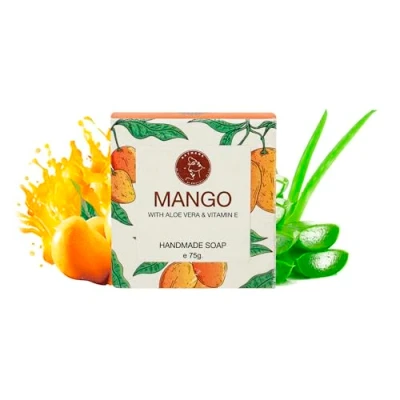 Image of AATMANA Handmade Natural Bar Soap for Men &amp; Women, Moisturizing Body Face Soap, 7.9 Oz Bars (3 Set) (Mango)
