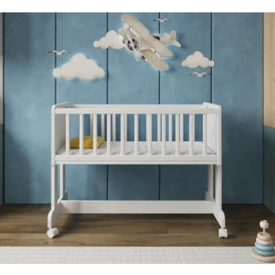 Image of Love for Sleep SmartCrib 6in1 Baby Bedside Crib with Premium Aloe Vera Mattress Co Sleeper 10 Adjustable Heights Straps and Wheels Included Next2Me Cot Newborn &amp; Infants (White)