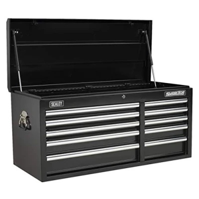 Image of Sealey Superline Pro Topchest 10 Drawer with Ball Bearing Slides Heavy Duty Black