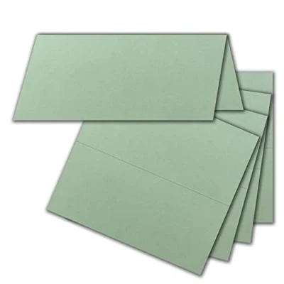 Image of FarbenFroh by GUSTAV NEUSER 100 x Place Cards in Eucalyptus (Green) 4.5 10 cm Blank Double as and Name for Wedding Parties