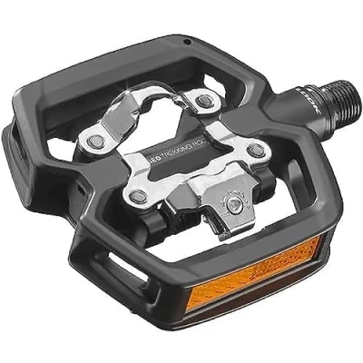 Image of LOOK Cycle GEO Trekking Roc Bike Pedals Ultra Robust Aluminum Hybrid 1 Clipless Face, Flat Face Ideal for Off Road Use EASY + Cleats