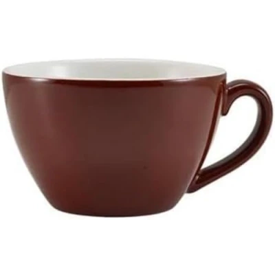 Image of Genware Porcelain Brown Bowl Shaped Cup 340ml / 12oz, 322134BR, Pack of 6
