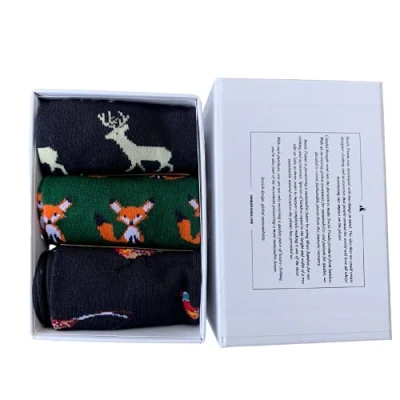 Image of SWOLE PANDA Luxury Super Soft Bamboo Socks For Men, 3 Pack Gift Box (Hunting Box), Size 7 11