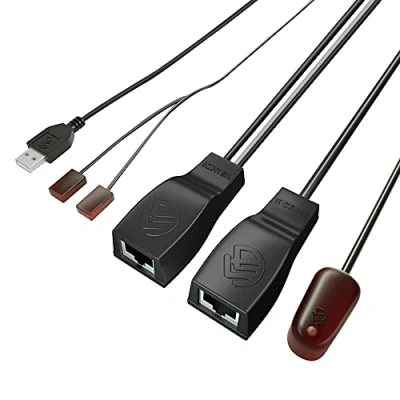Image of SZBJ ir Repeater,IR Remote Control Extender,Infrared Repeater System,Apply to Cat6/Cat5e/Cat7 Ethernet Cable connection(Dual Head emitter)