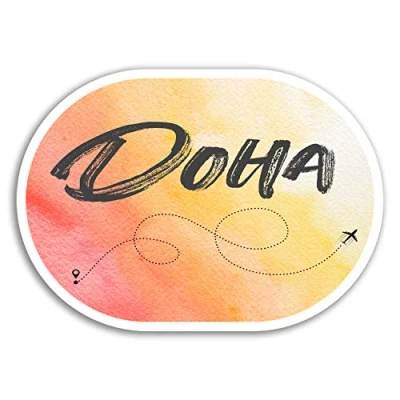 Image of 2 x 10cm Doha City Vinyl Stickers Qatar Travel Sticker Laptop Luggage #17867 (10cm Wide)
