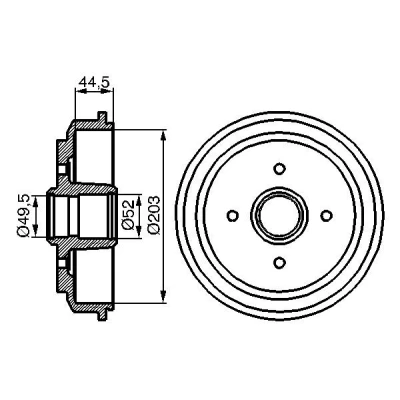 Image of DD3226250, DD3226250A Brake Drum BOSCH 0 986 477 149 without wheel bearing 243mm Rear Axle FORD: FIESTA 5, MAZDA: 2 Hatchback