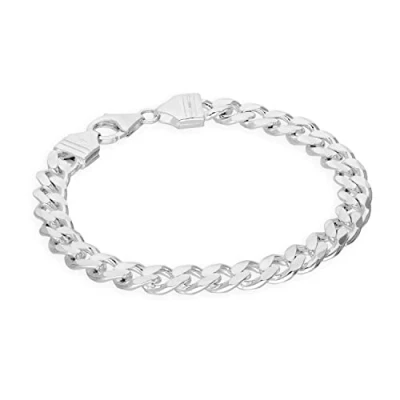 Image of Sterling Silver Thick 8mm Curb Bracelet 8 Inches