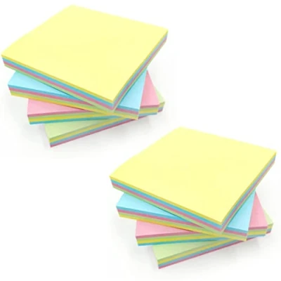 Image of Evergreen Goods 8 Pads Multi Pastel Coloured Sticky Notes 4 Colours per Pad, 100 Sheets 76x76mm (3&quot; x 3&quot;), Removable