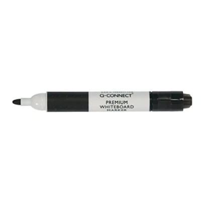 Image of Q Connect Premium Whiteboard Marker Bullet Tip Black Pk 10 KF26109