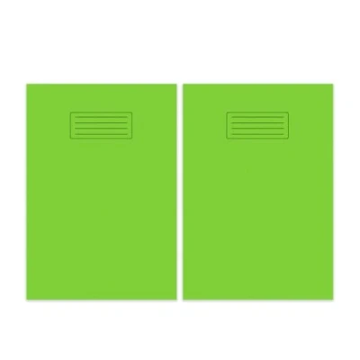 Image of indigo® A4 60 Pages Exercise Book with Bright Laminated Cover 8mm Lined and Margin (Pack of 2, Green)