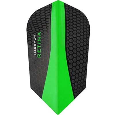 Image of Harrows Retina Dart Flights 100 Micron Extra Strong Slim 5 Sets (15) (Green)