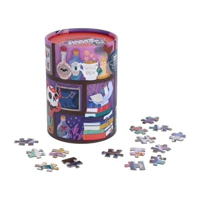 Image of Ridley&#039;s Games 9781797231907 Curiosities 200 Piece Spooky Puzzle with Witches Potions, Snakes, Bugs, and More Makes Halloween Décor Once Completed Perfect Size for Boo Baskets, Cranberry