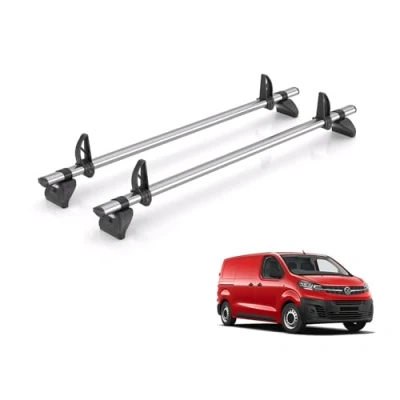 Image of Rhino Roof Rack for Vauxhall Vivaro 2019+ [Vauxhall 2019+] 2 Bars + Loadstops JC2FL/KLS2