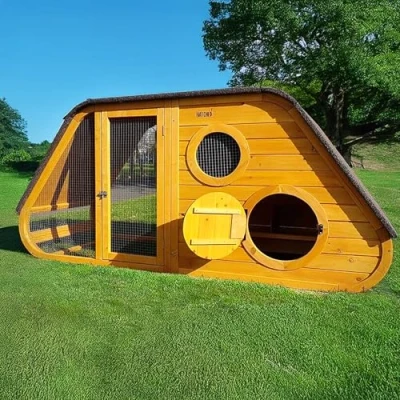 Image of COCOON LARGE CHICKEN COOP HEN HOUSE RABBIT HUTCH WITH NIGHT SHUTTER AND REMOVABLE WASHABLE RUBBER FLOOR