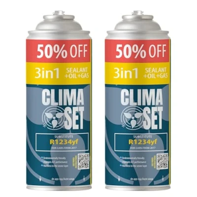 Image of ClimaSet 3in1 R1234yf Air conditioning refill 2x235 g Car gas cartridge ECO