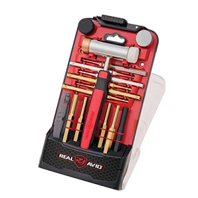 Image of Real Avid Hammer &amp; Brass Punch Set I Gunsmithing Tools with Small Hammer, Flat Tip Metal and Tool Kit 4 Tips, Non Marring Pin Starter