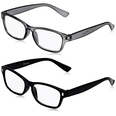 Image of The Reading Glasses Company Black Grey Readers Value 2 Pack Mens Womens RR77 17 +2.50